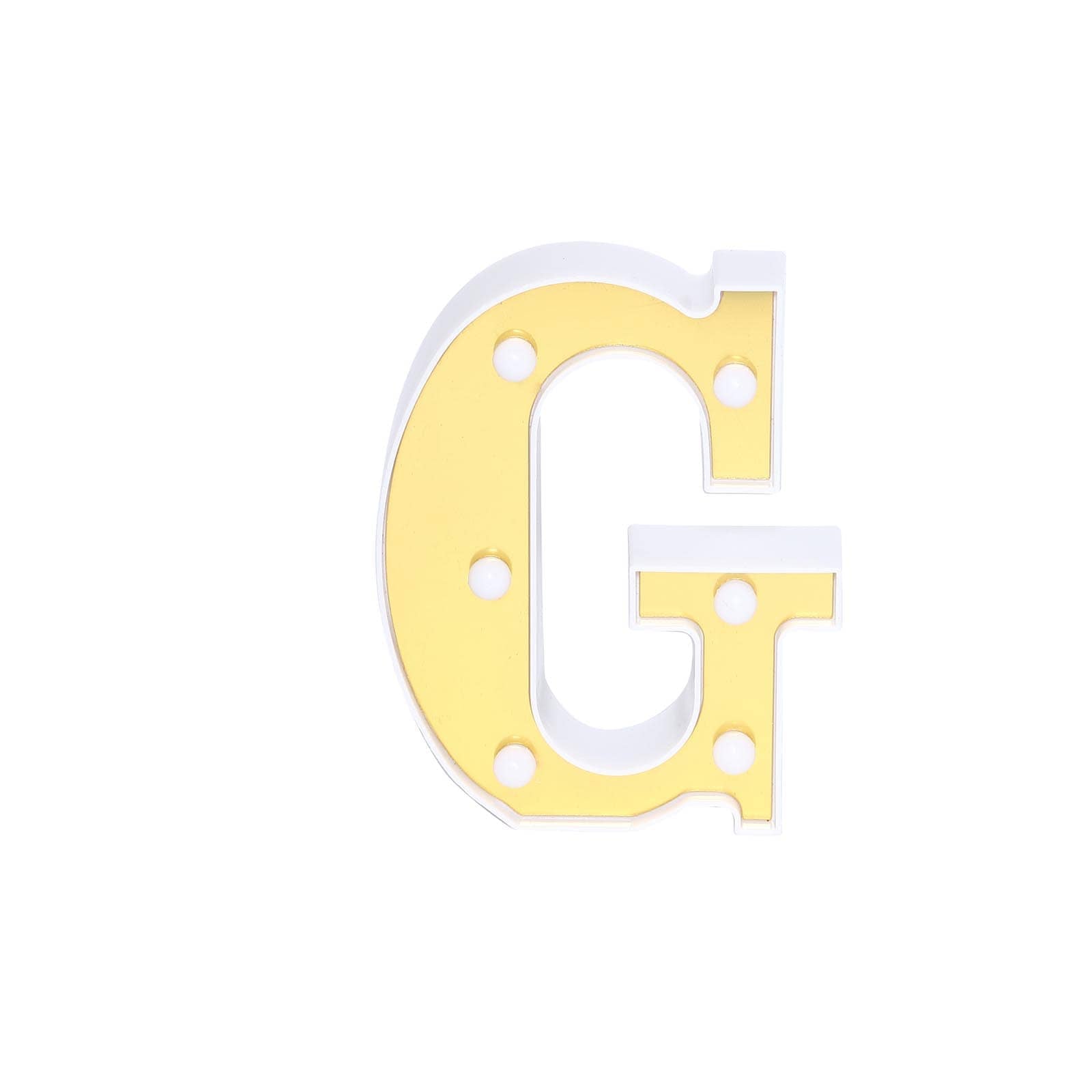 3D Marquee Letter "G" Warm White 6 LED Lights Gold - Chic Light - Up Decor for Events 6" - Linen Luxes