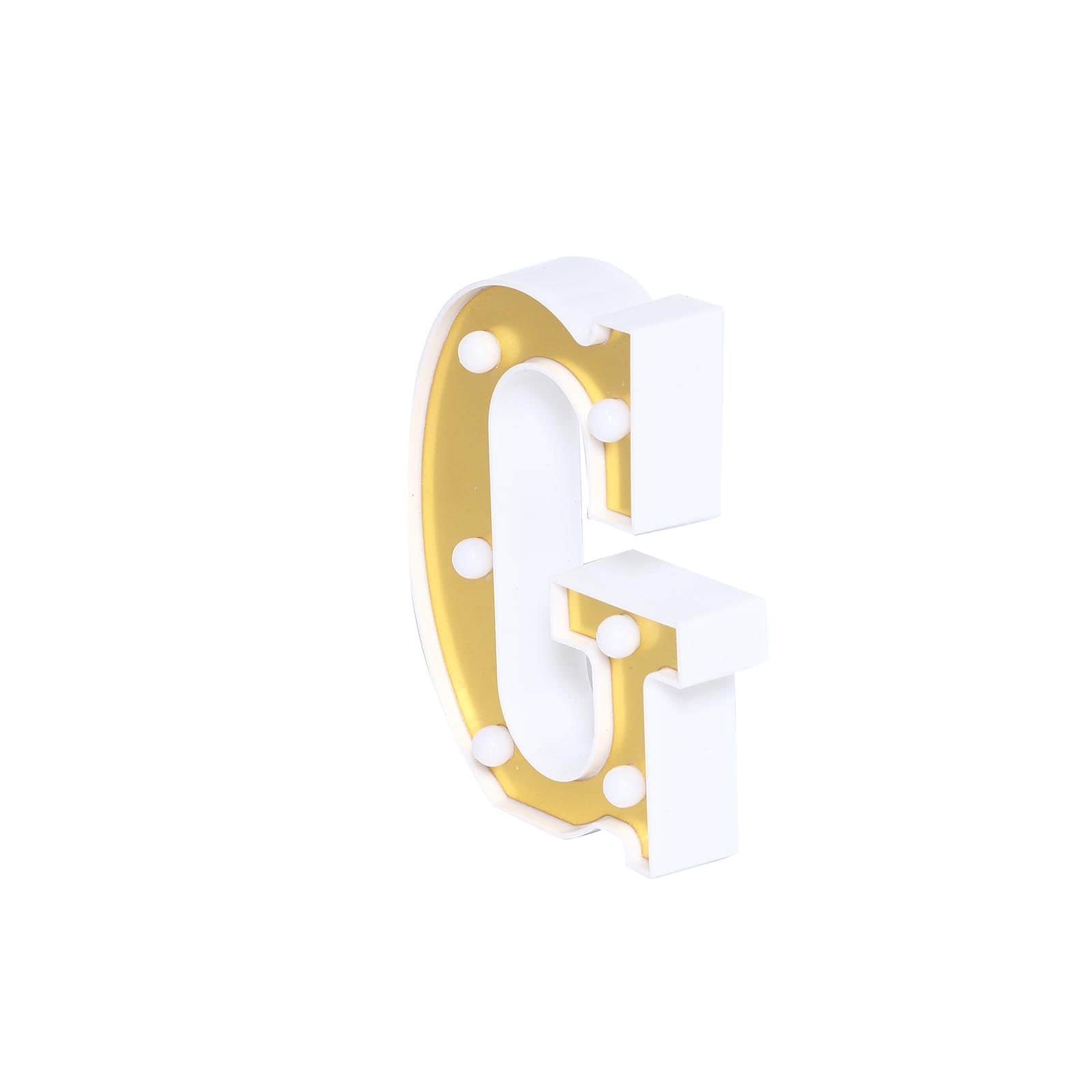 3D Marquee Letter "G" Warm White 6 LED Lights Gold - Chic Light - Up Decor for Events 6" - Linen Luxes