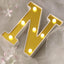 3D Marquee Letter "N" Warm White 7 LED Lights Gold - Chic Light - Up Decor for Events 6" - Linen Luxes