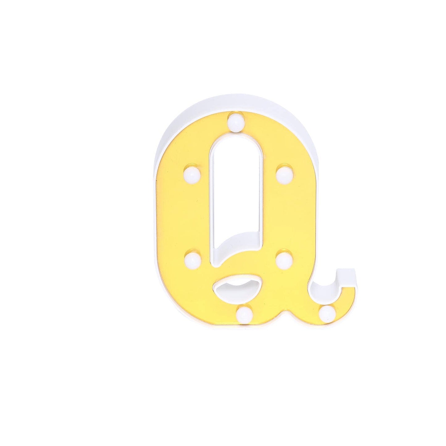 3D Marquee Letter "Q" Warm White 7 LED Lights Gold - Chic Light - Up Decor for Events 6" - Linen Luxes