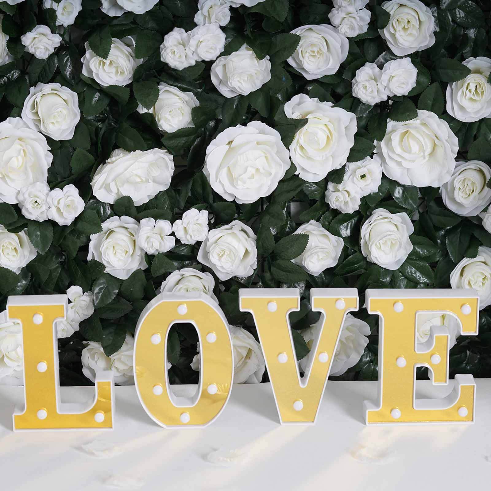 3D Marquee Letter "U" Warm White 5 LED Lights Gold - Chic Light - Up Decor for Events 6" - Linen Luxes