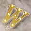 3D Marquee Letter "W" Warm White 8 LED Lights Gold - Chic Light - Up Decor for Events 6" - Linen Luxes