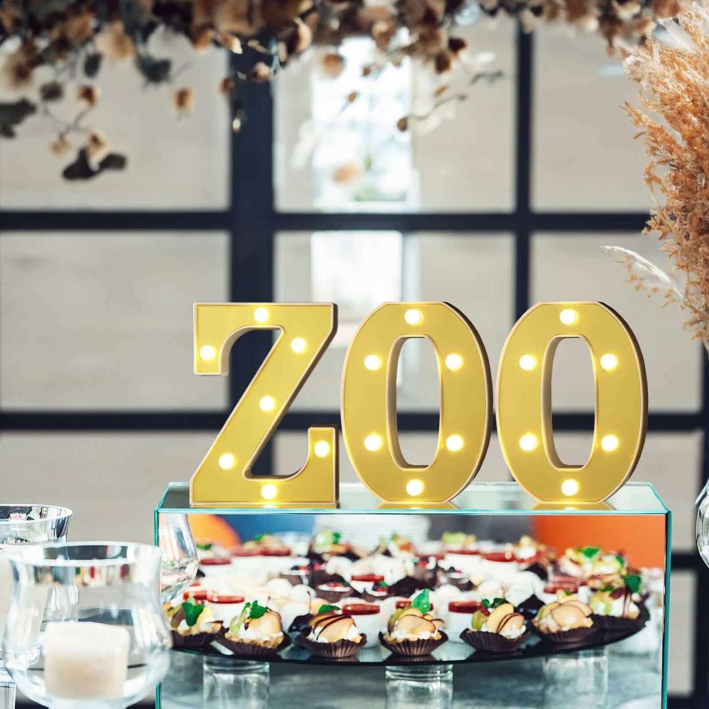 3D Marquee Letter "Z" Warm White 7 LED Lights Gold - Chic Light - Up Decor for Events 6" - Linen Luxes