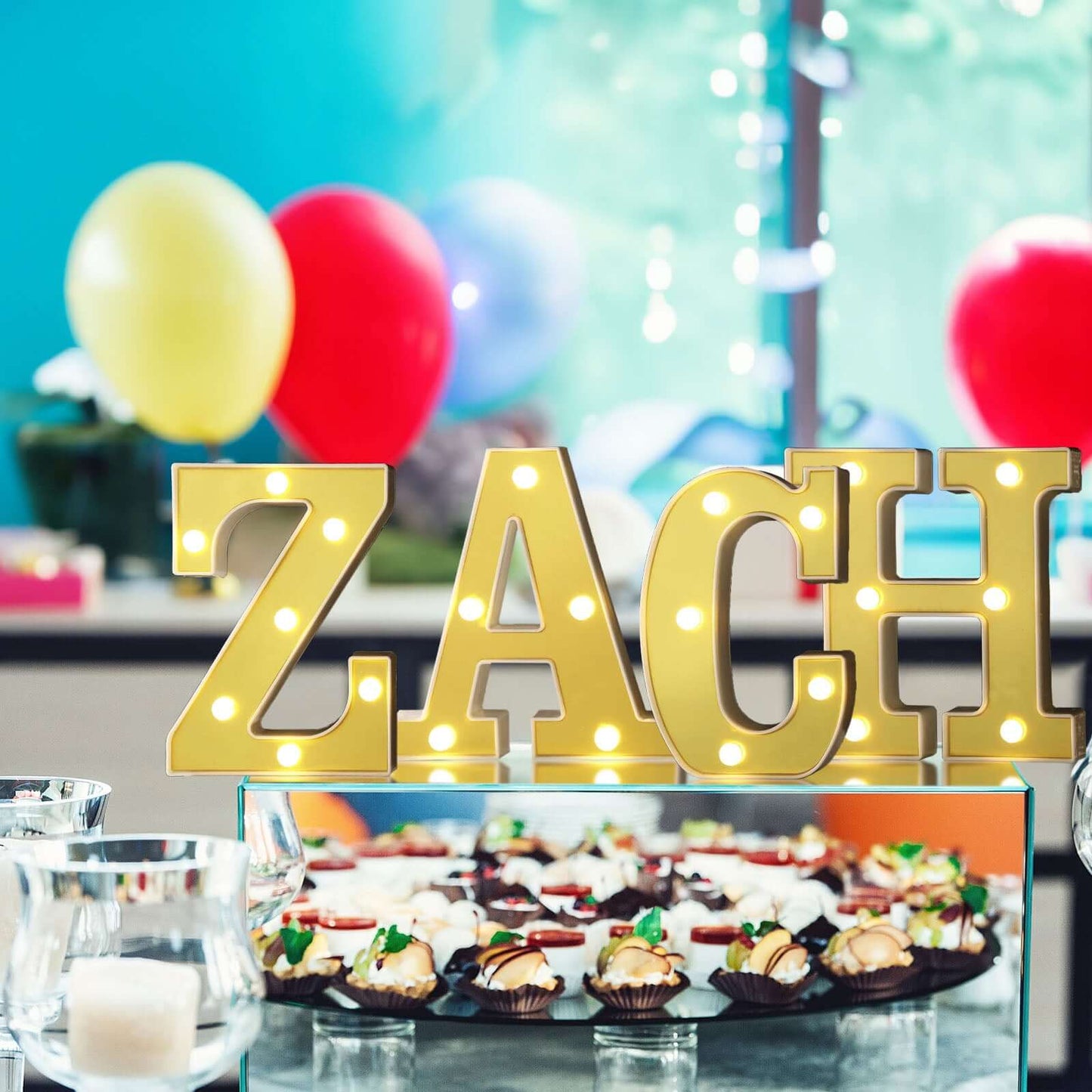 3D Marquee Letter "Z" Warm White 7 LED Lights Gold - Chic Light - Up Decor for Events 6" - Linen Luxes