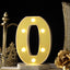 3D Marquee Number "0" Warm White 6 LED Lights Gold - Stylish Light - Up Accent for Events 6" - Linen Luxes