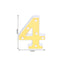 3D Marquee Number "4" Warm White 6 LED Lights Gold - Stylish Light - Up Accent for Events 6" - Linen Luxes