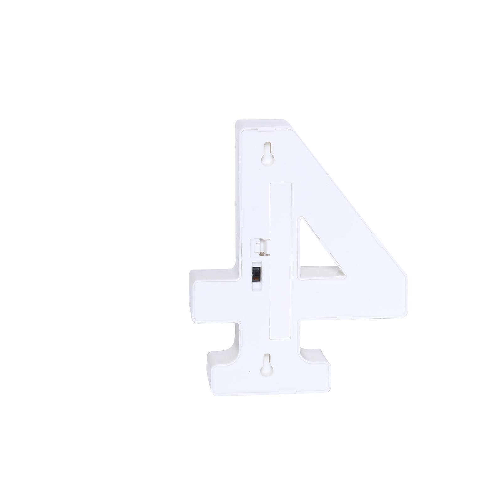 3D Marquee Number "4" Warm White 6 LED Lights Gold - Stylish Light - Up Accent for Events 6" - Linen Luxes