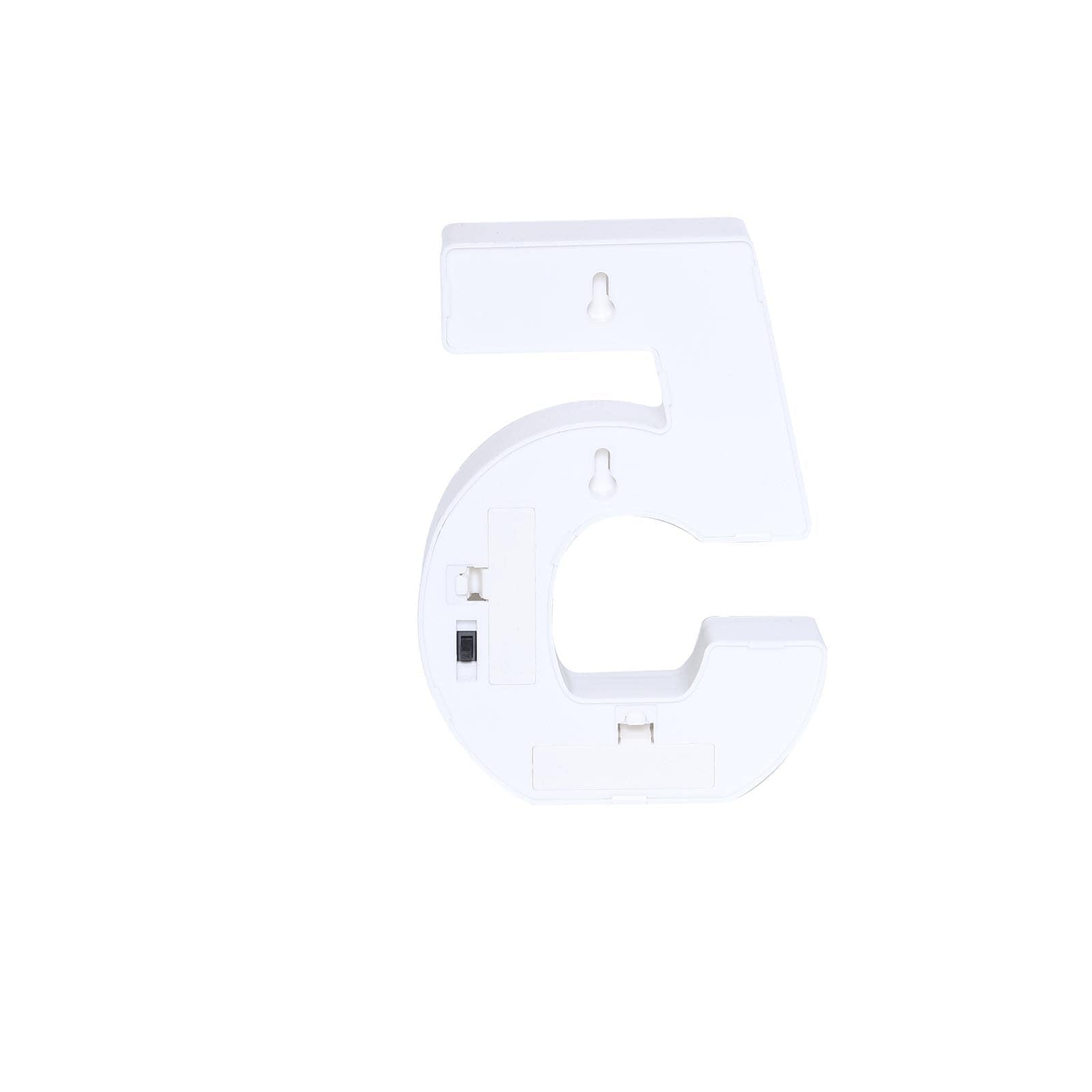 3D Marquee Number "5" Warm White 6 LED Lights Gold - Stylish Light - Up Accent for Events 6" - Linen Luxes