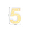 3D Marquee Number "5" Warm White 6 LED Lights Gold - Stylish Light - Up Accent for Events 6" - Linen Luxes