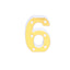 3D Marquee Number "6" Warm White 6 LED Lights Gold - Stylish Light - Up Accent for Events 6" - Linen Luxes