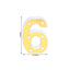 3D Marquee Number "6" Warm White 6 LED Lights Gold - Stylish Light - Up Accent for Events 6" - Linen Luxes