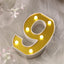 3D Marquee Number "9" Warm White 6 LED Lights Gold - Stylish Light - Up Accent for Events 6" - Linen Luxes