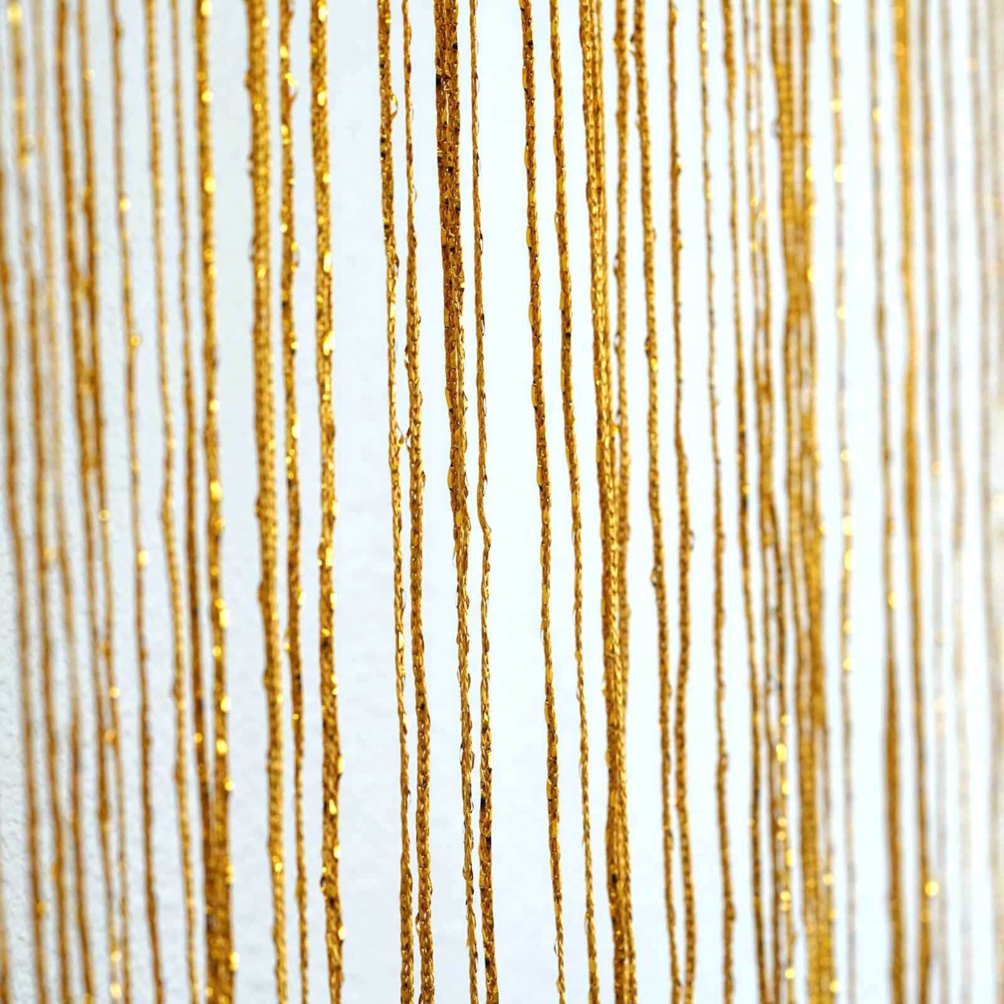 3ftx8ft Gold Silk Tassel String Curtains, Decorative Room Divider Panels - Linen Luxes