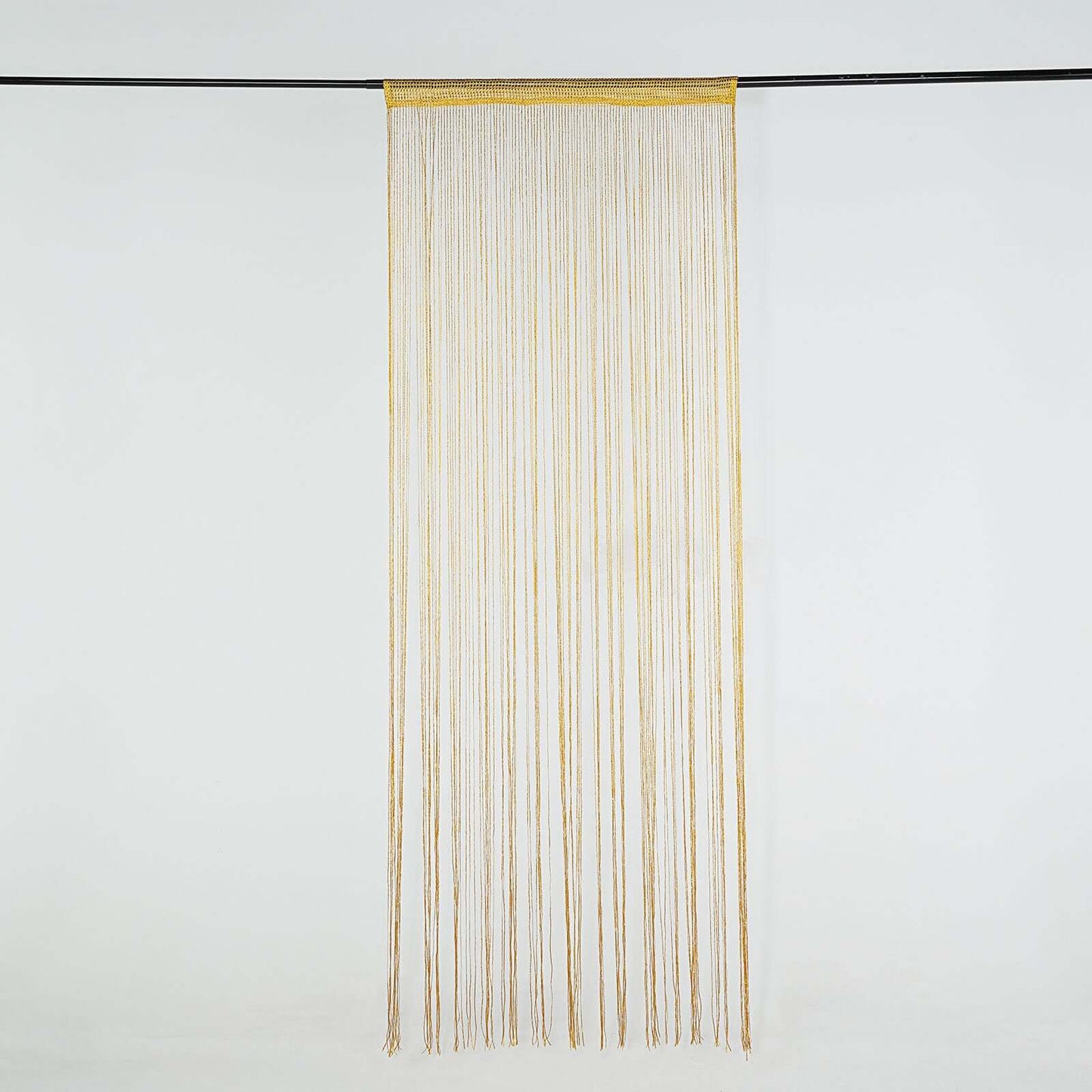 3ftx8ft Gold Silk Tassel String Curtains, Decorative Room Divider Panels - Linen Luxes