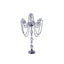 4 - Arm Crystal Chandelier Candelabra Silver Metal - Sophisticated Taper Candlestick Holder Table Centerpiece 35" - Linen Luxes