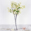 4 Bushes 40" Tall Cream Artificial Silk Cherry Blossom Flowers, Branches - Linen Luxes