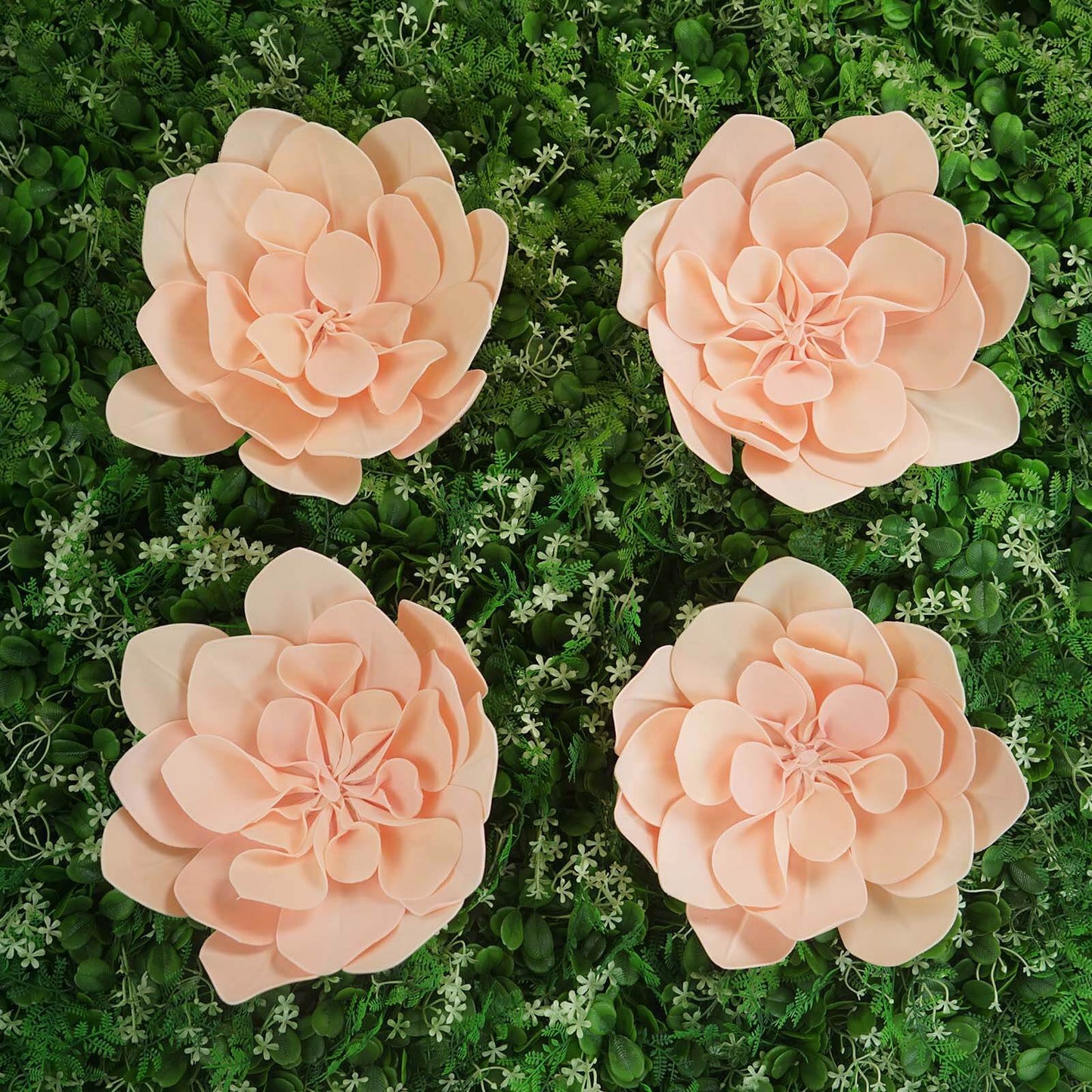 4 Pack 12" Blush Real - Like Soft Foam Craft Daisy Flower Heads - Linen Luxes