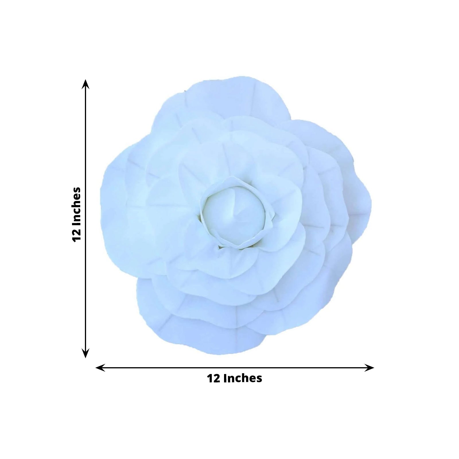 4 Pack 12" Large White Real Touch Artificial Foam DIY Craft Roses - Linen Luxes
