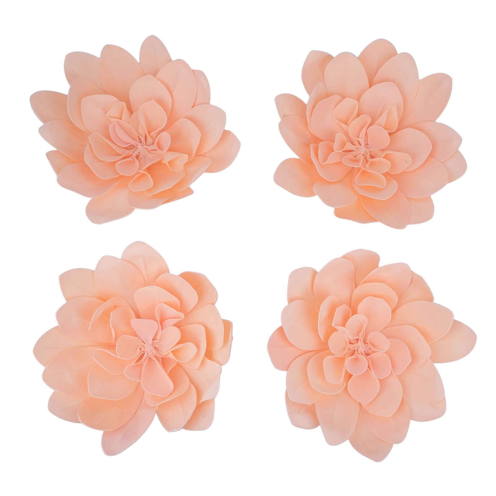 4 Pack 16" Blush Real - Like Soft Foam Craft Daisy Flower Heads - Linen Luxes