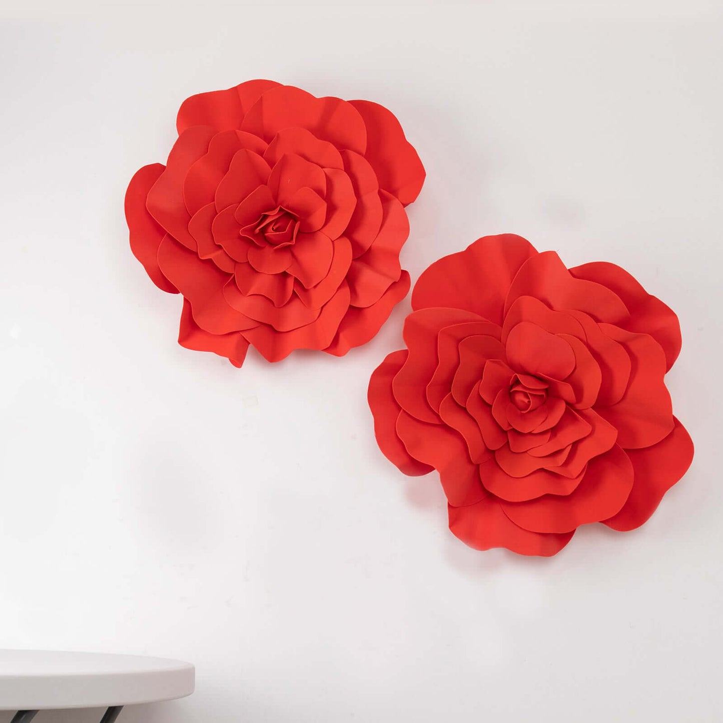 4 Pack 16" Large Red Real Touch Artificial Foam DIY Craft Roses - Linen Luxes