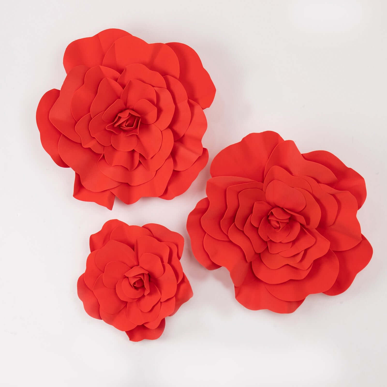 4 Pack 16" Large Red Real Touch Artificial Foam DIY Craft Roses - Linen Luxes