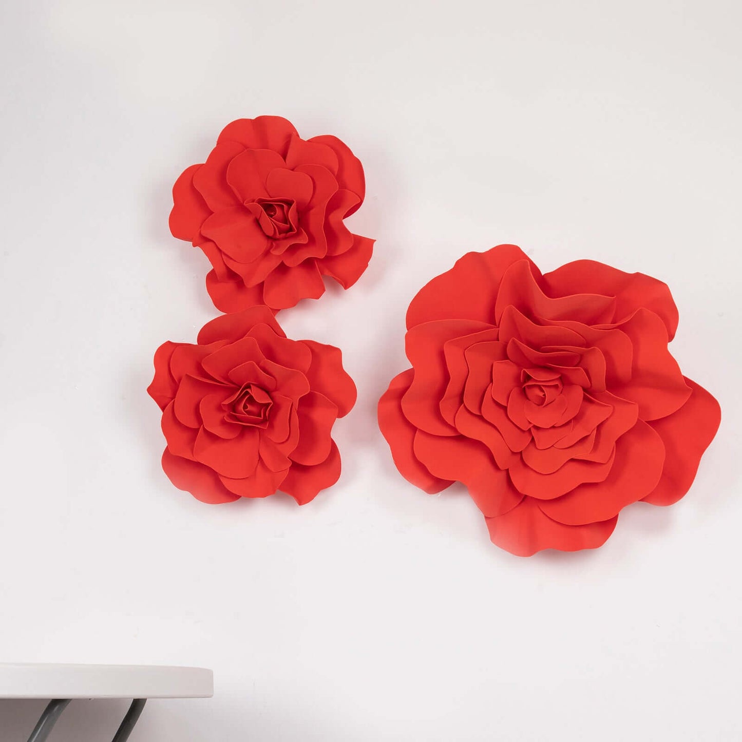 4 Pack 16" Large Red Real Touch Artificial Foam DIY Craft Roses - Linen Luxes