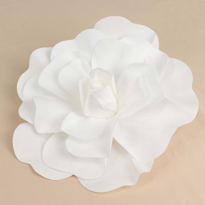 4 Pack 16" Large White Real Touch Artificial Foam DIY Craft Roses - Linen Luxes
