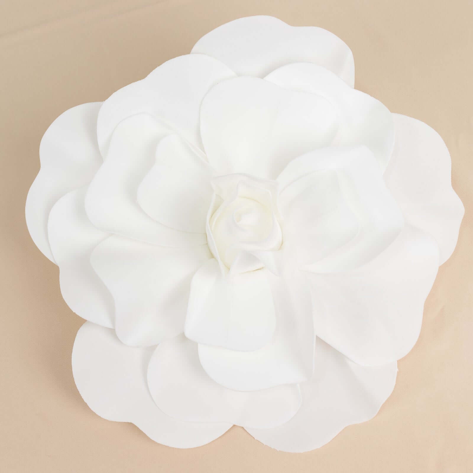 4 Pack 16" Large White Real Touch Artificial Foam DIY Craft Roses - Linen Luxes