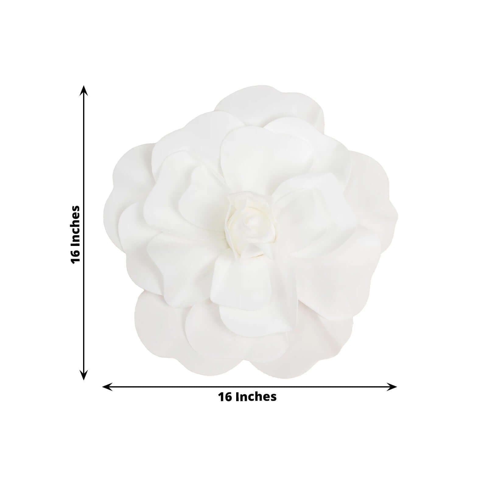 4 Pack 16" Large White Real Touch Artificial Foam DIY Craft Roses - Linen Luxes