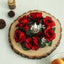 4 Pack 3" Black Red Artificial Silk Rose Flower Candle Ring Wreaths - Linen Luxes