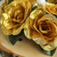 4 Pack 3" Gold Artificial Silk Rose Flower Candle Ring Wreaths - Linen Luxes
