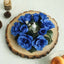 4 Pack 3" Royal Blue Artificial Silk Rose Flower Candle Ring Wreaths - Linen Luxes