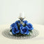 4 Pack 3" Royal Blue Artificial Silk Rose Flower Candle Ring Wreaths - Linen Luxes