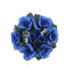 4 Pack 3" Royal Blue Artificial Silk Rose Flower Candle Ring Wreaths - Linen Luxes