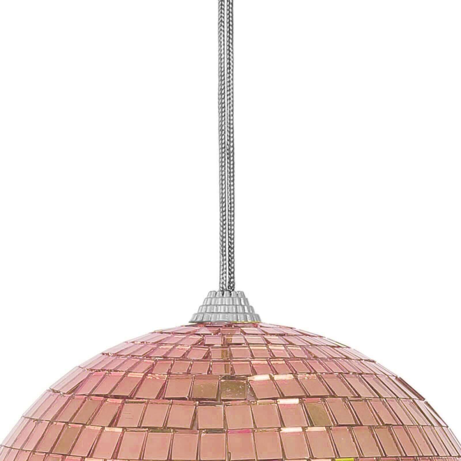 4 Pack 6" Rose Gold Foam Disco Mirror Ball With Hanging Strings, Holiday Christmas Ornaments - Linen Luxes