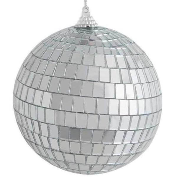 4 Pack 6" Silver Foam Disco Mirror Ball With Hanging Strings, Holiday Christmas Ornaments - Linen Luxes