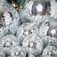 4 Pack 6" Silver Foam Disco Mirror Ball With Hanging Strings, Holiday Christmas Ornaments - Linen Luxes