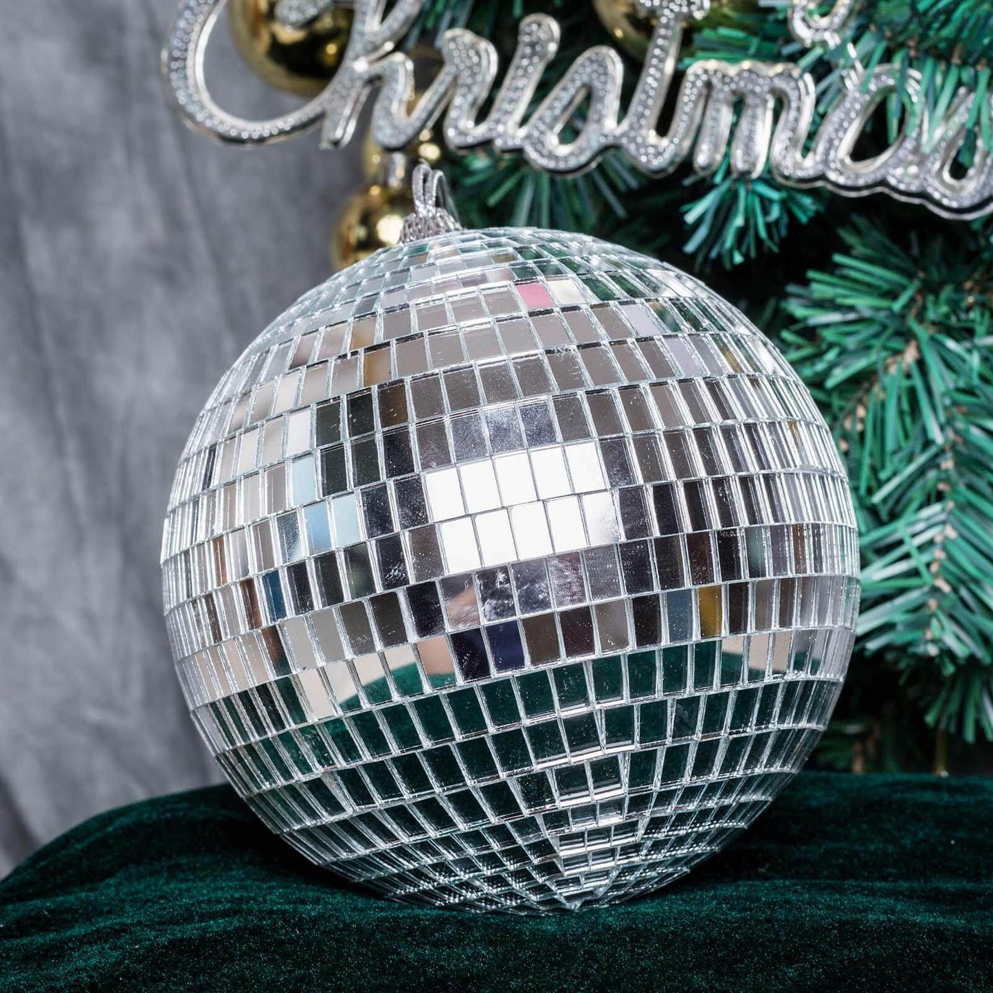 4 Pack 6" Silver Foam Disco Mirror Ball With Hanging Strings, Holiday Christmas Ornaments - Linen Luxes