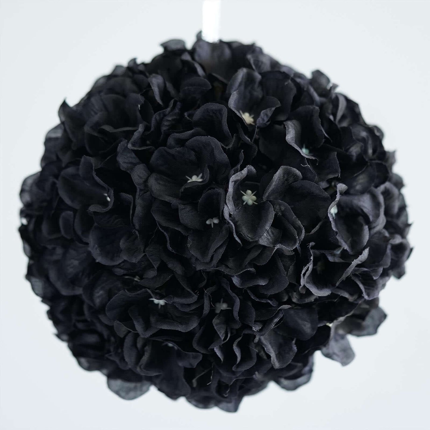 4 Pack 7" Black Artificial Silk Hydrangea Kissing Flower Balls - Linen Luxes