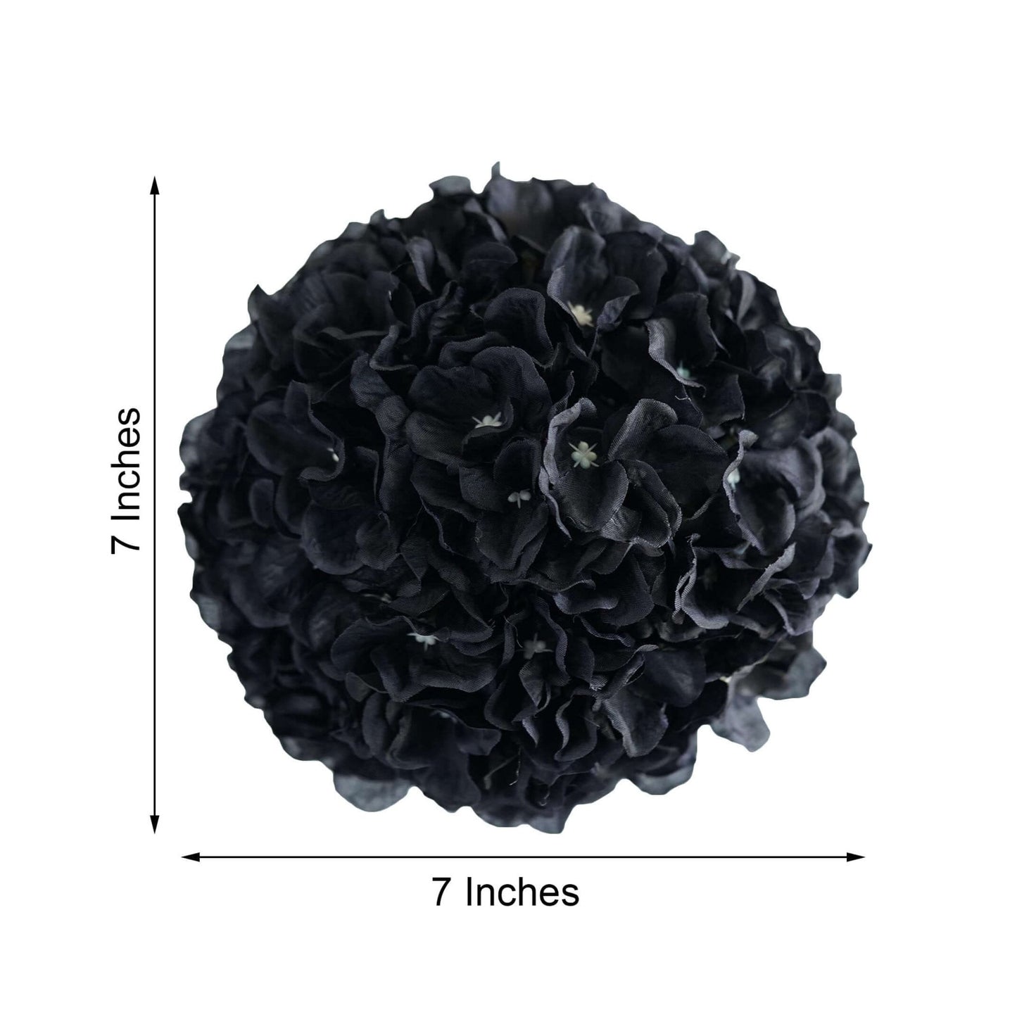 4 Pack 7" Black Artificial Silk Hydrangea Kissing Flower Balls - Linen Luxes