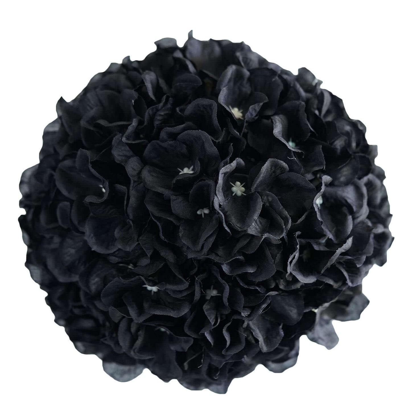 4 Pack 7" Black Artificial Silk Hydrangea Kissing Flower Balls - Linen Luxes