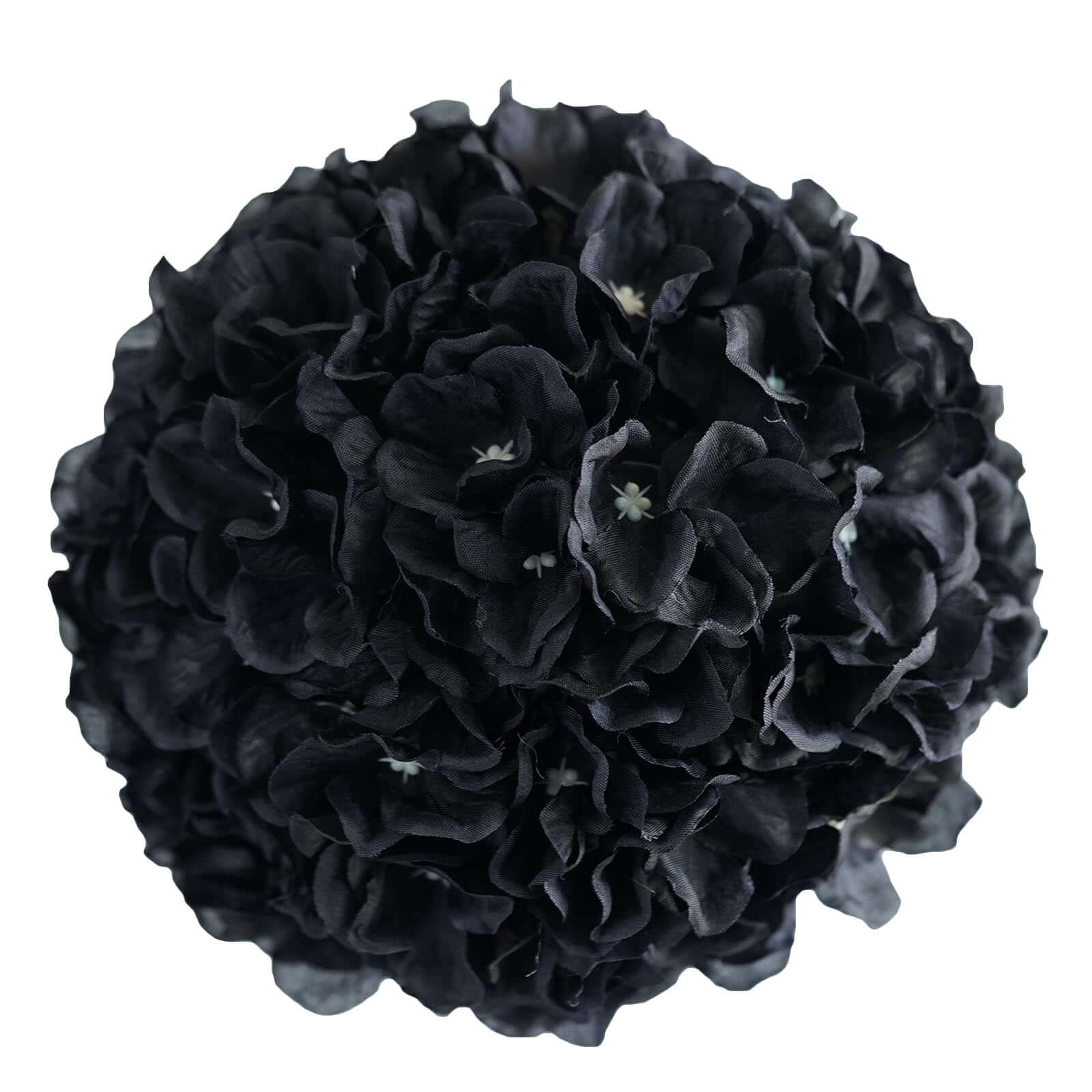 4 Pack 7" Black Artificial Silk Hydrangea Kissing Flower Balls - Linen Luxes