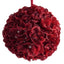 4 Pack 7" Burgundy Artificial Silk Hydrangea Kissing Flower Balls - Linen Luxes