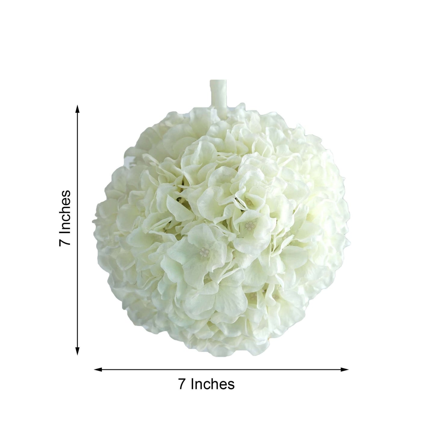 4 Pack 7" Cream Artificial Silk Hydrangea Kissing Flower Balls - Linen Luxes