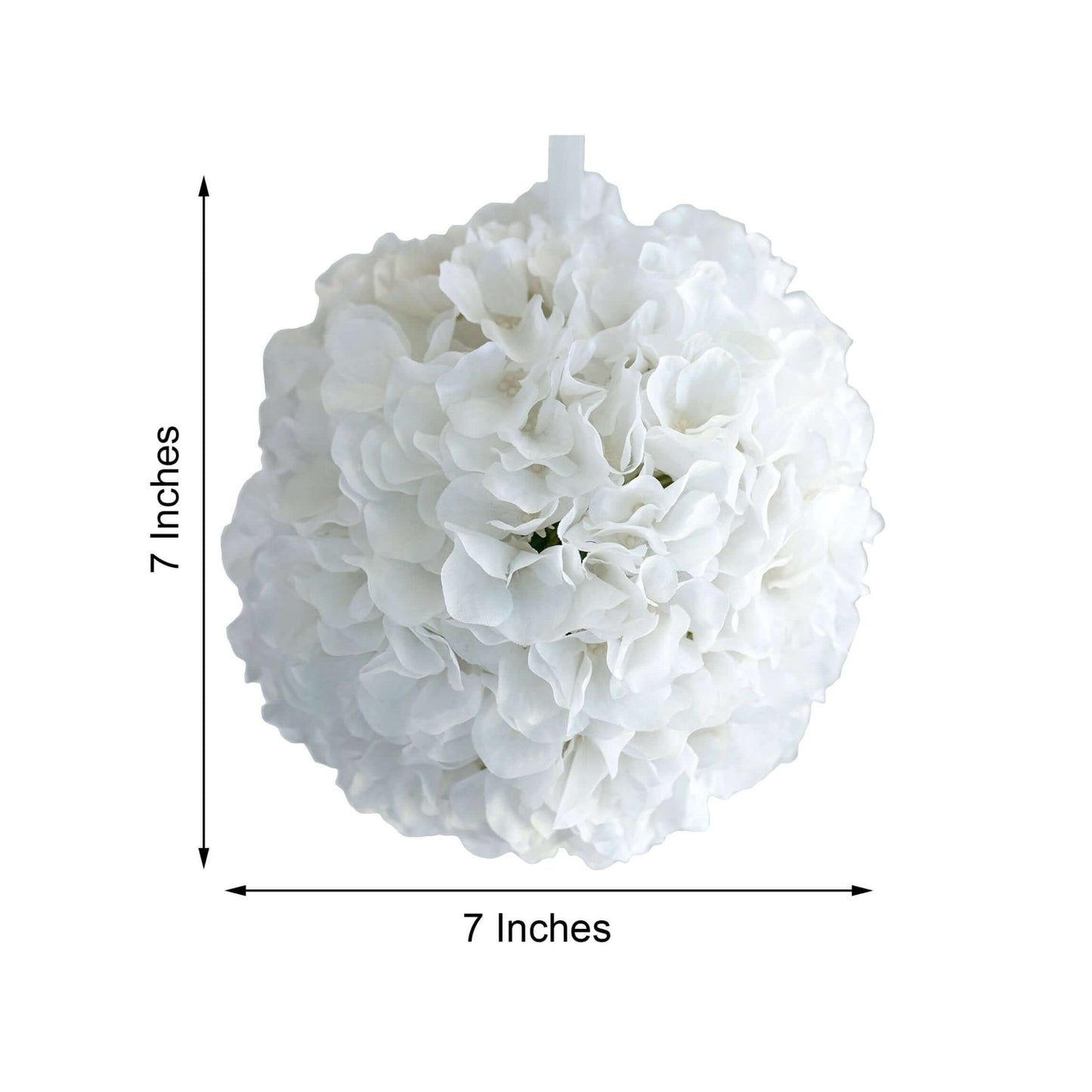4 Pack 7" White Artificial Silk Hydrangea Kissing Flower Balls - Linen Luxes