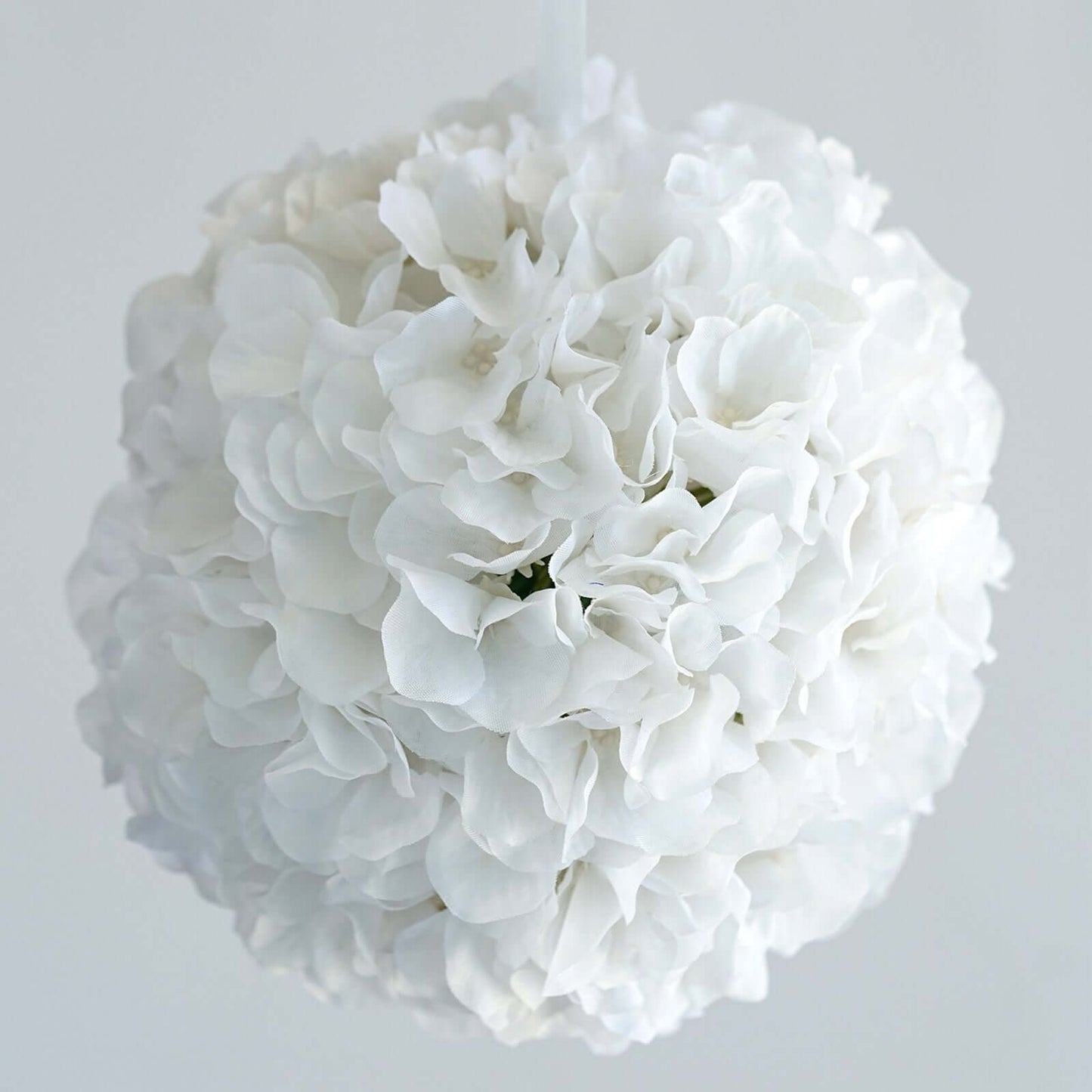 4 Pack 7" White Artificial Silk Hydrangea Kissing Flower Balls - Linen Luxes