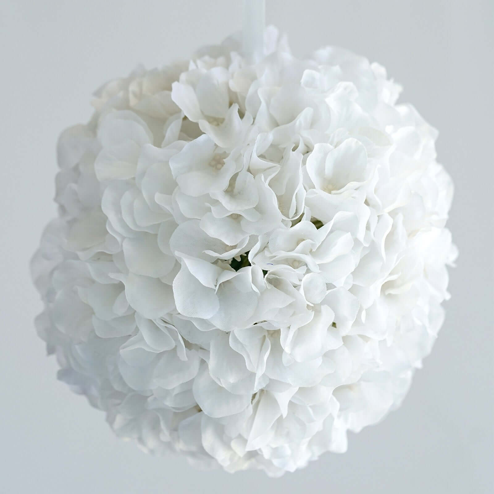 4 Pack 7" White Artificial Silk Hydrangea Kissing Flower Balls - Linen Luxes