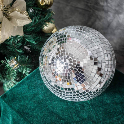 4 Pack 8" Silver Foam Disco Mirror Ball With Hanging Ring, Holiday Party Decor - Linen Luxes