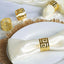 4 Pack Alluring Gold Plated Aluminum Napkin Rings - Linen Luxes