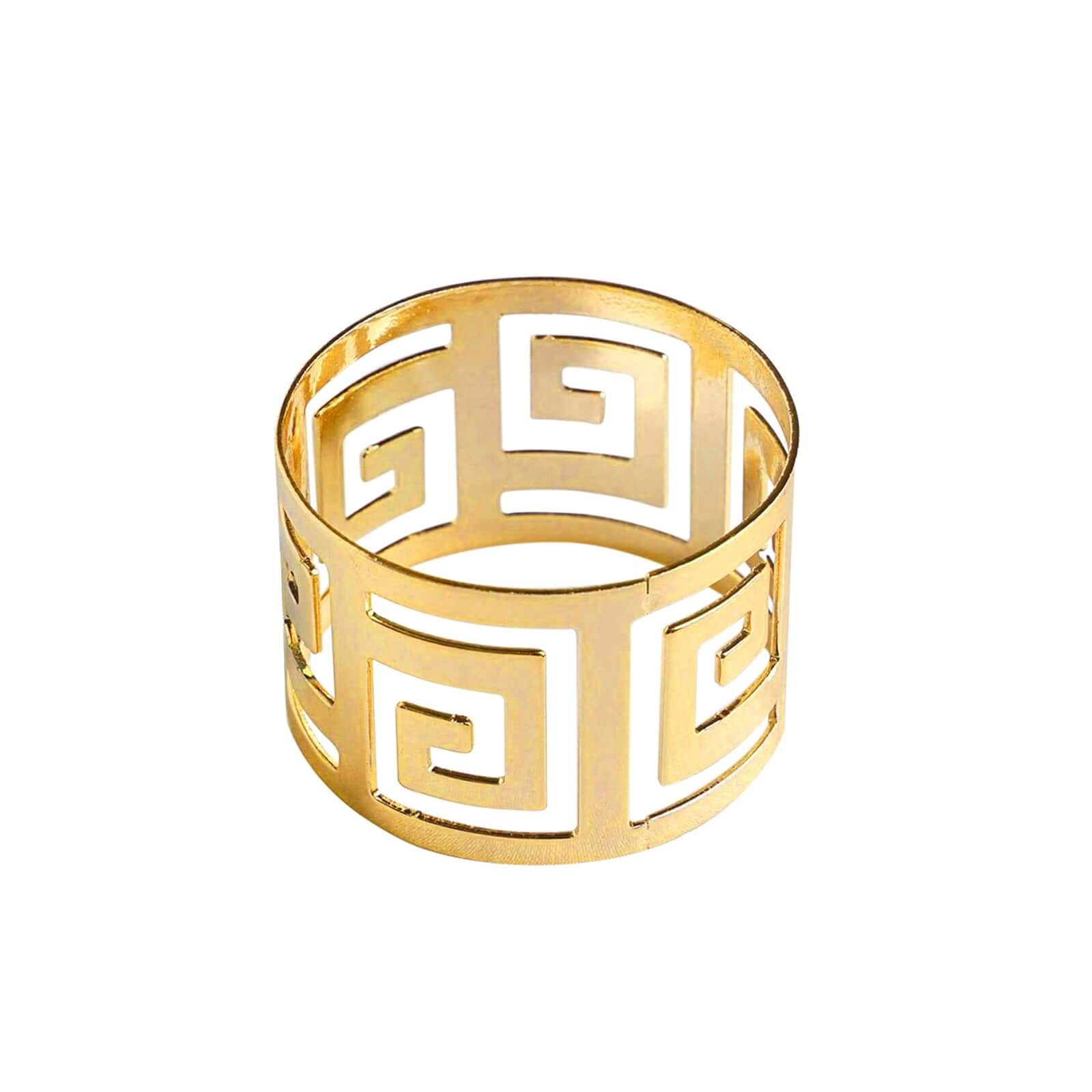 4 Pack Alluring Gold Plated Aluminum Napkin Rings - Linen Luxes